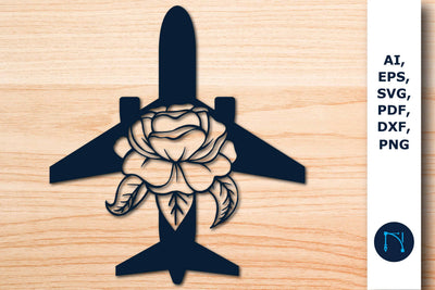 paper cut floral airplane SVG for decor SVG MD JOYNAL ABDIN 