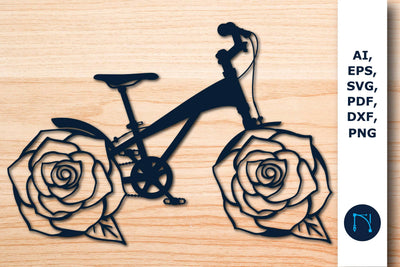 paper cut floral bicycle SVG for decor SVG MD JOYNAL ABDIN 