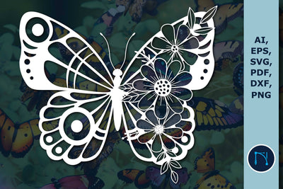Paper Cut Floral Butterfly SVG Cut File SVG MD JOYNAL ABDIN 