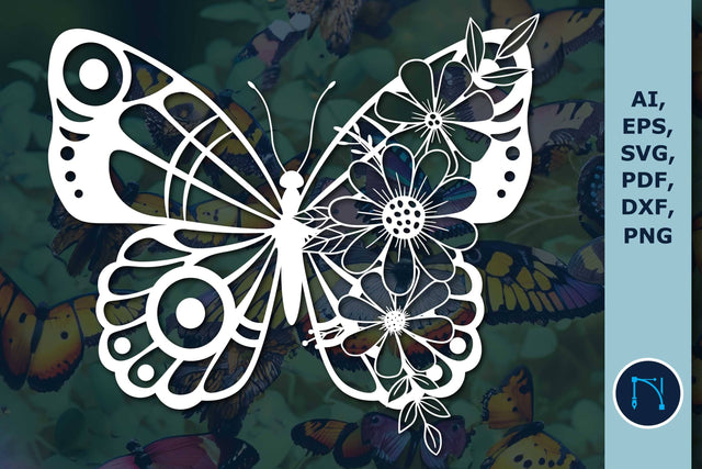 Paper Cut Floral Butterfly SVG Cut File SVG MD JOYNAL ABDIN 
