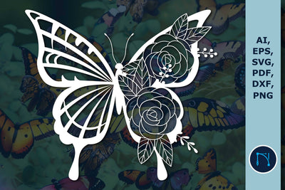 Paper Cut Floral Butterfly SVG Cut File SVG MD JOYNAL ABDIN 
