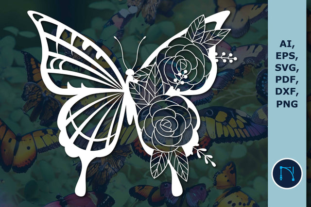 Paper Cut Floral Butterfly SVG Cut File SVG MD JOYNAL ABDIN 