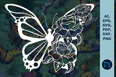 Paper Cut Floral Butterfly SVG Cut File SVG MD JOYNAL ABDIN 
