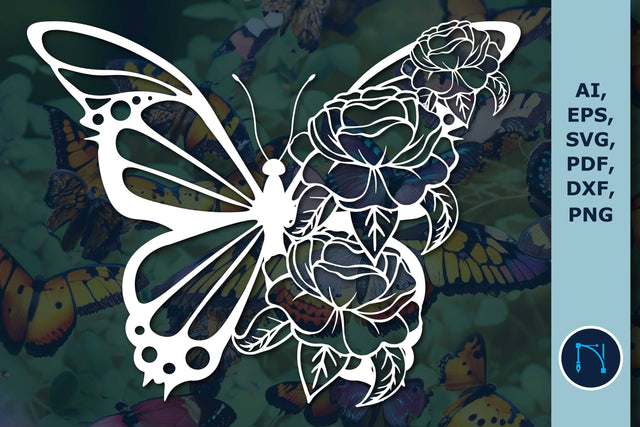 Paper Cut Floral Butterfly SVG Cut File SVG MD JOYNAL ABDIN 