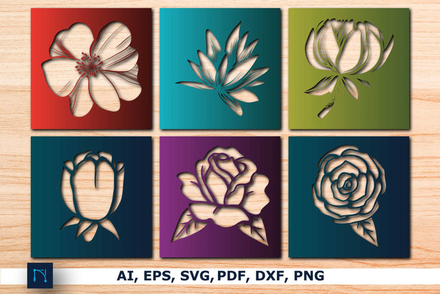 paper cut floral card SVG Bundle SVG MD JOYNAL ABDIN 