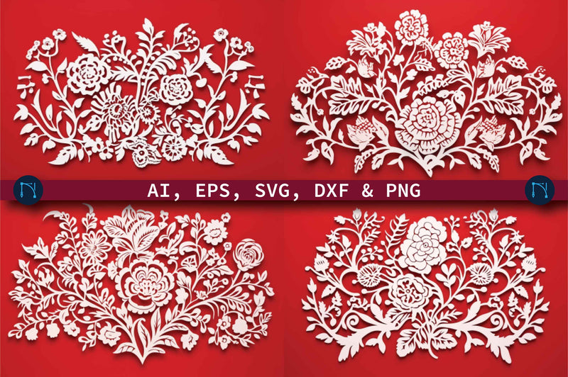 Paper Cut Floral Decor SVG Bundle SVG MD JOYNAL ABDIN 