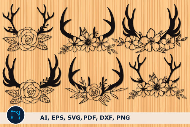 paper cut Floral Deer Horn SVG bundle SVG MD JOYNAL ABDIN 