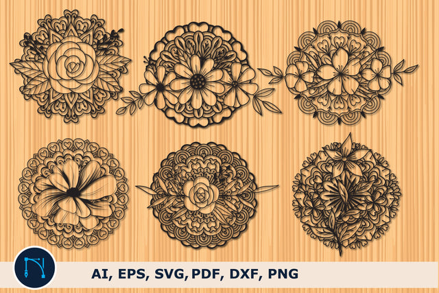 paper cut floral mandala SVG bundle SVG MD JOYNAL ABDIN 