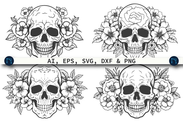 Paper Cut Floral Skull Cricut SVG Bundle SVG MD JOYNAL ABDIN 