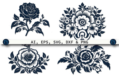 Paper Cut Floral Wreath Cricut SVG Bundle SVG MD JOYNAL ABDIN 
