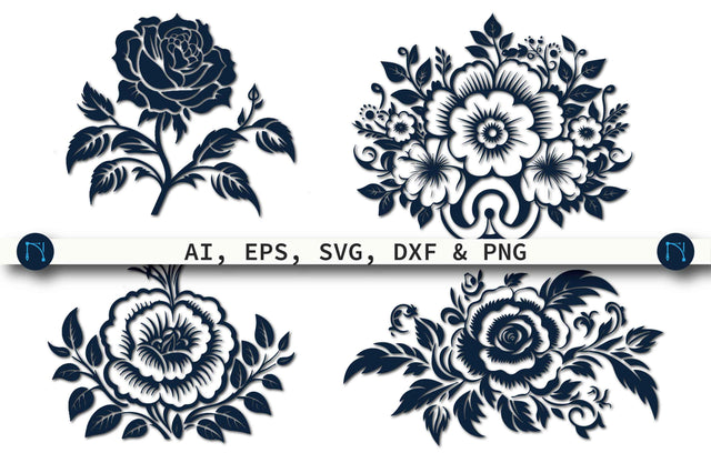 Paper Cut Floral Wreath Cricut SVG Bundle SVG MD JOYNAL ABDIN 