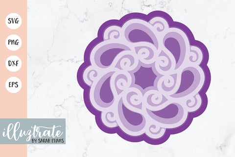 Paper Cut Flower SVG cut file | Layered Flower SVG Cut File SVG Illuztrate 