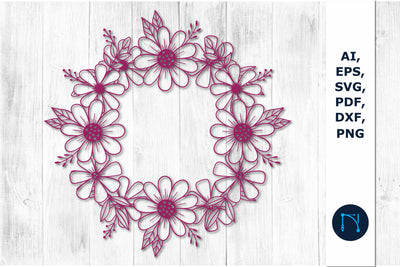 paper cut flower Wreath SVG for decor SVG MD JOYNAL ABDIN 