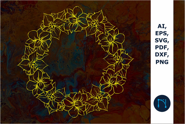 paper cut flower Wreath SVG for decor SVG MD JOYNAL ABDIN 