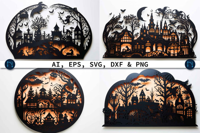 Paper Cut Halloween Decor SVG Bundle SVG MD JOYNAL ABDIN 