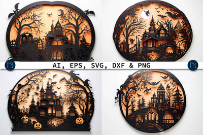 Paper Cut Halloween Decor SVG Bundle SVG MD JOYNAL ABDIN 
