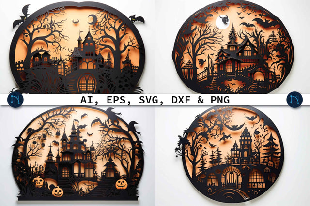 Paper Cut Halloween Decor SVG Bundle SVG MD JOYNAL ABDIN 