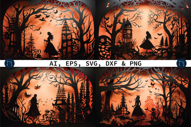 Paper Cut Halloween Decor SVG Bundle SVG MD JOYNAL ABDIN 