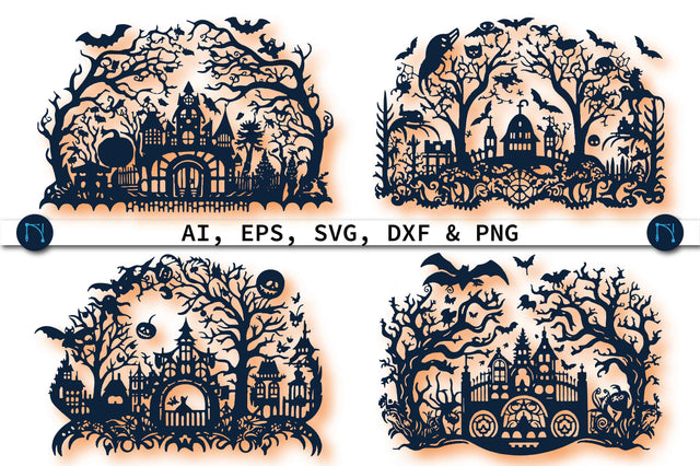 Paper Cut Halloween Decor SVG Bundle SVG MD JOYNAL ABDIN 