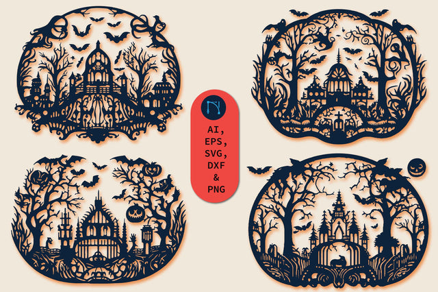 Paper Cut Halloween Decor SVG Bundle SVG MD JOYNAL ABDIN 