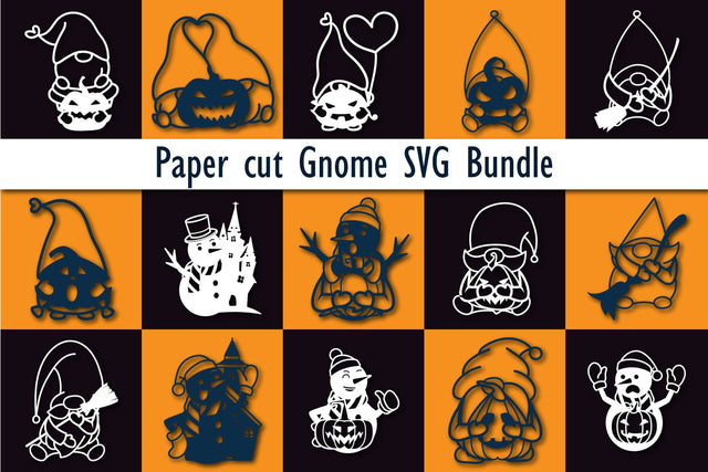 Paper cut Halloween Gnome SVG Bundle SVG MD JOYNAL ABDIN 