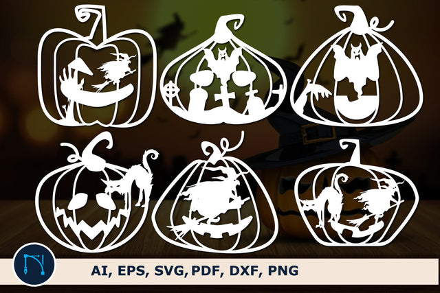 paper cut Halloween Pumpkin SVG bundle SVG MD JOYNAL ABDIN 