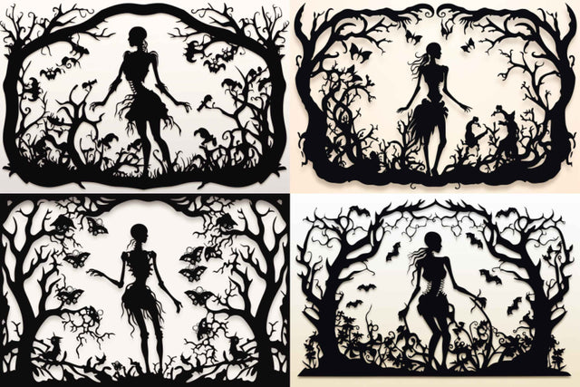 Paper Cut Halloween Skeleton SVG Bundle SVG MD JOYNAL ABDIN 