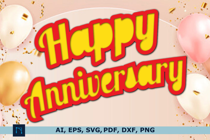 paper cut happy anniversary Garland SVG SVG MD JOYNAL ABDIN 