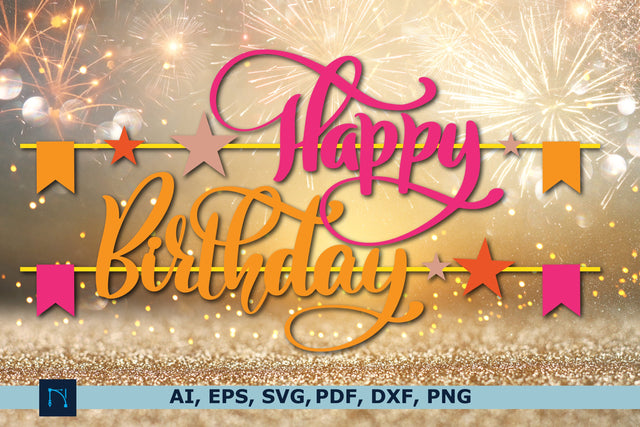 paper cut Happy birthday Garland SVG SVG MD JOYNAL ABDIN 