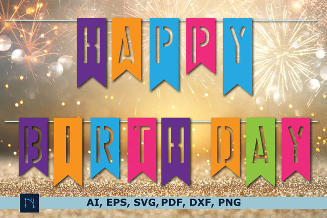 paper cut Happy birthday Garland SVG SVG MD JOYNAL ABDIN 