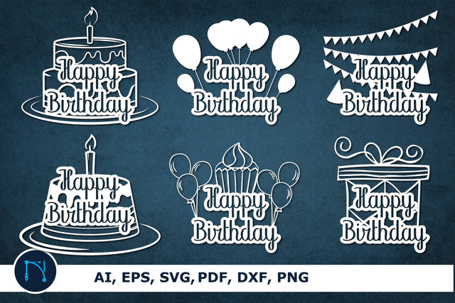 paper cut happy birthday SVG bundle SVG MD JOYNAL ABDIN 