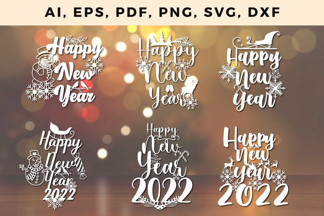 Paper Cut Happy New Year Craft Bundle, SVG, 3D Designs, Mini Design Bundles SVG MD JOYNAL ABDIN 