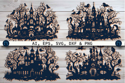 Paper Cut Haunted House SVG Bundle SVG MD JOYNAL ABDIN 