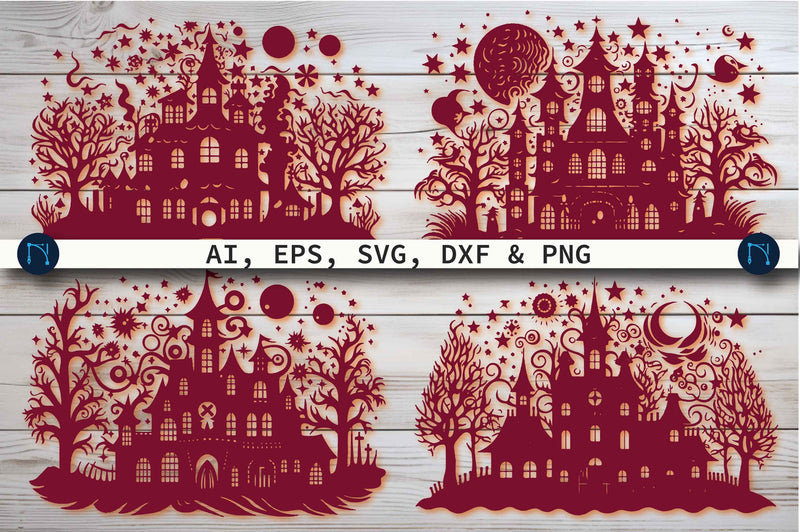 Paper Cut Haunted House SVG Bundle SVG MD JOYNAL ABDIN 