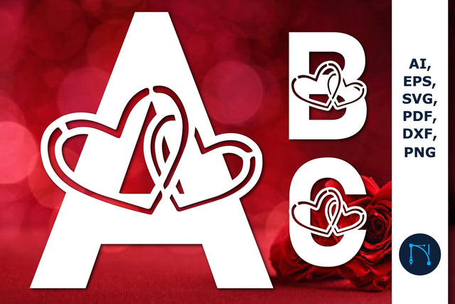 Paper cut Heart Alphabet A-Z SVG Bundle SVG MD JOYNAL ABDIN 
