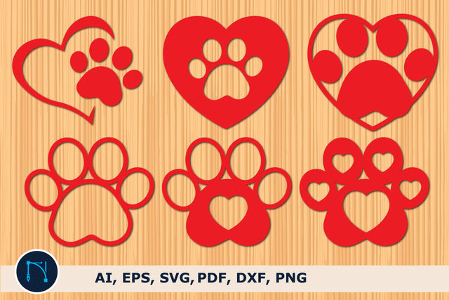 paper cut heart Dog Paw SVG Bundle SVG MD JOYNAL ABDIN 