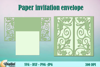 Paper Cut Invitation. Invitation Envelope Paper. 3D Paper Gift 3D Paper Evgenyia Guschina 