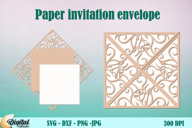 Paper Cut Invitation. Invitation Envelope Paper. 3D Paper Gift 3D Paper Evgenyia Guschina 