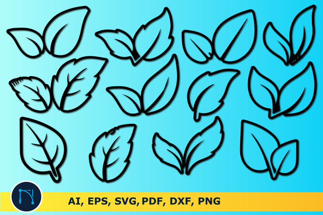 paper cut leaf Silhouettes SVG bundle SVG MD JOYNAL ABDIN 