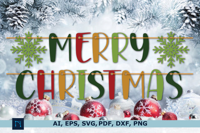 paper cut merry Christmas Garland SVG SVG MD JOYNAL ABDIN 