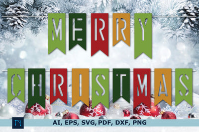 paper cut merry Christmas Garland SVG SVG MD JOYNAL ABDIN 
