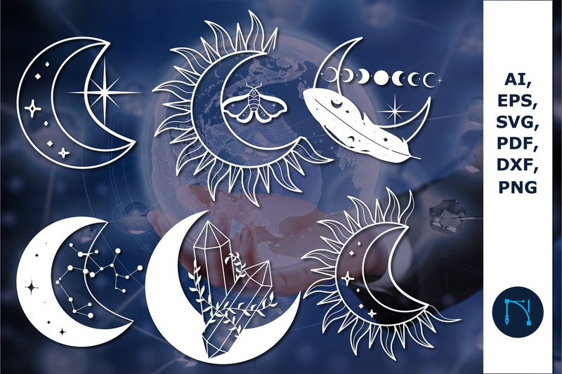 paper cut moon Celestial Svg bundle SVG MD JOYNAL ABDIN 