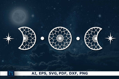 Paper cut Moon Phase Ornaments SVG SVG MD JOYNAL ABDIN 