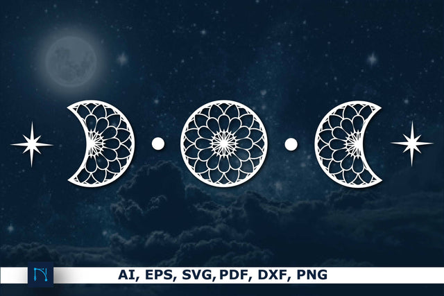 Paper cut Moon Phase Ornaments SVG SVG MD JOYNAL ABDIN 