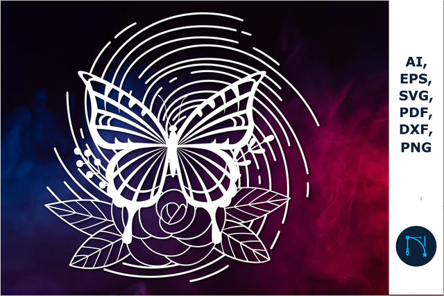 paper cut Mystical butterfly SVG vector SVG MD JOYNAL ABDIN 