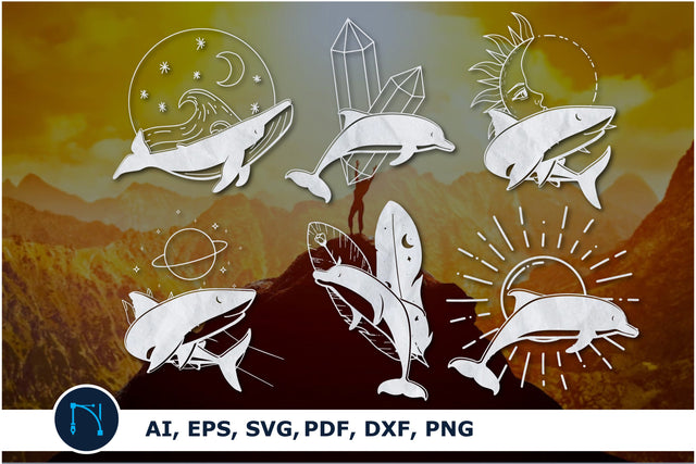 paper cut Mystical whale SVG bundle SVG MD JOYNAL ABDIN 