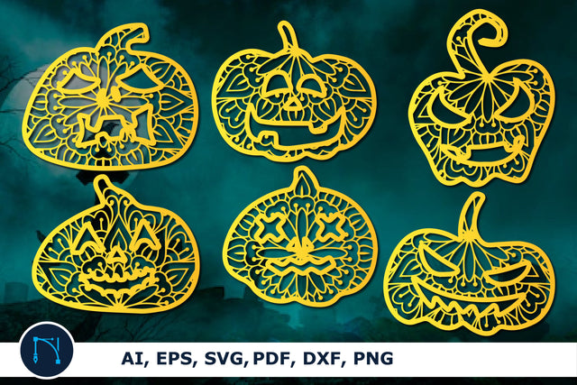 paper cut pumpkin mandala bundle SVG SVG MD JOYNAL ABDIN 