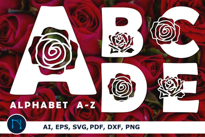 Paper cut rose alphabet a-z bundle SVG SVG MD JOYNAL ABDIN 