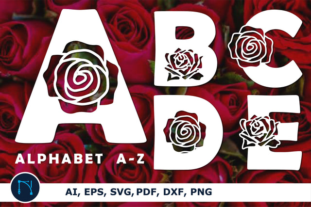 Paper cut rose alphabet a-z bundle SVG SVG MD JOYNAL ABDIN 
