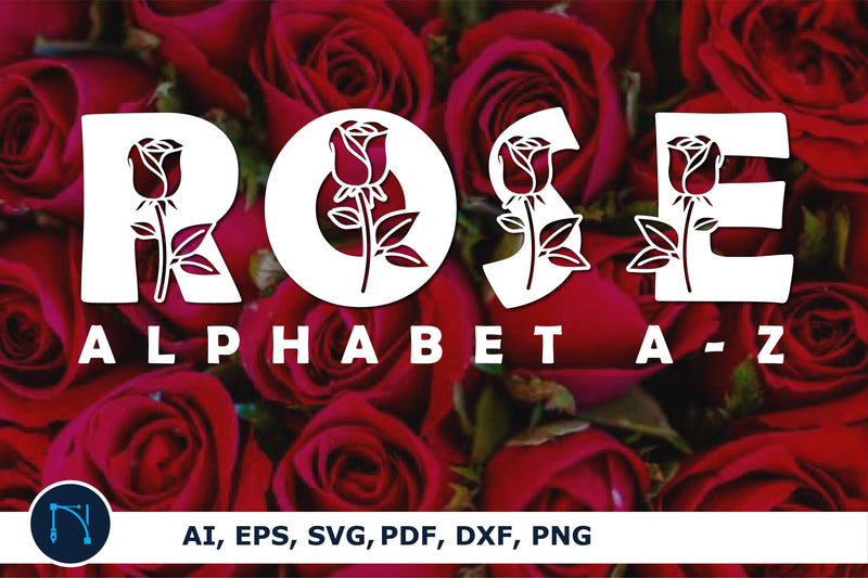 Paper cut rose alphabet a-z bundle SVG - So Fontsy
